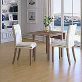 Eastern Tides 3 Piece Dining Set in Brushed Bisque & Fabric